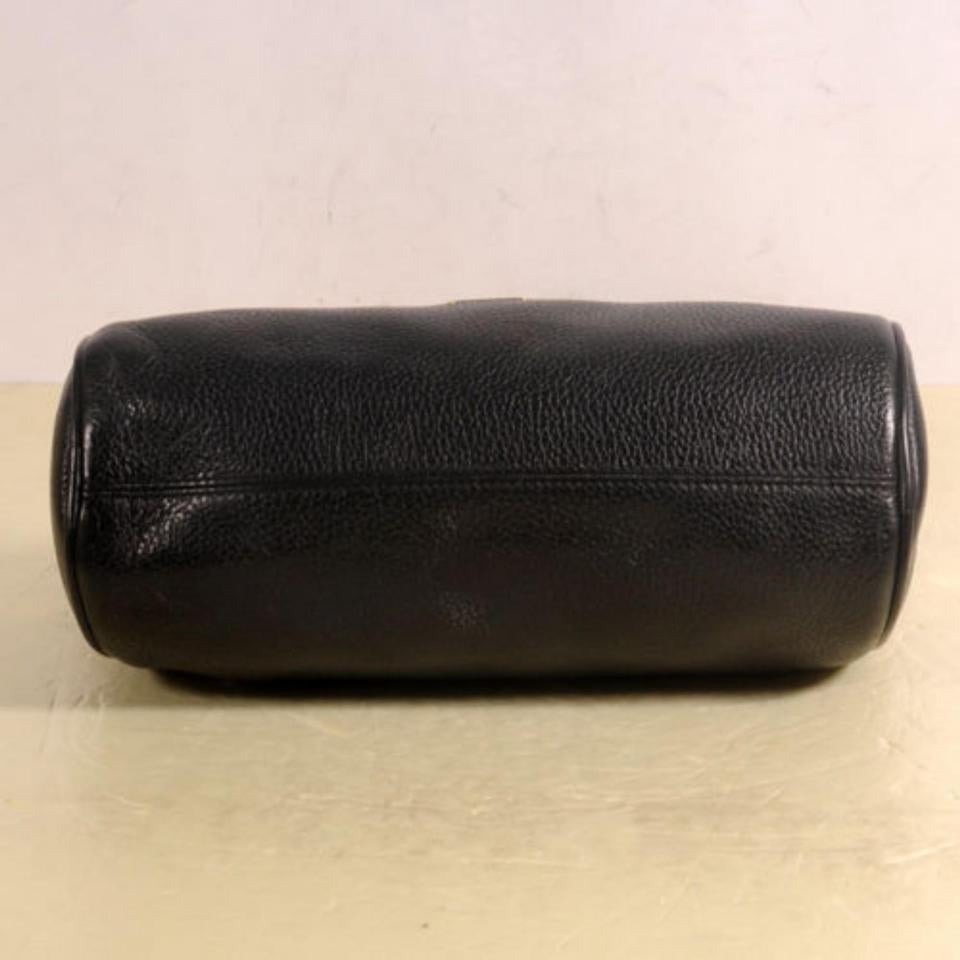 Miu Miu Studded Cyllinder Boston 868837 Black Leather Shoulder Bag 6
