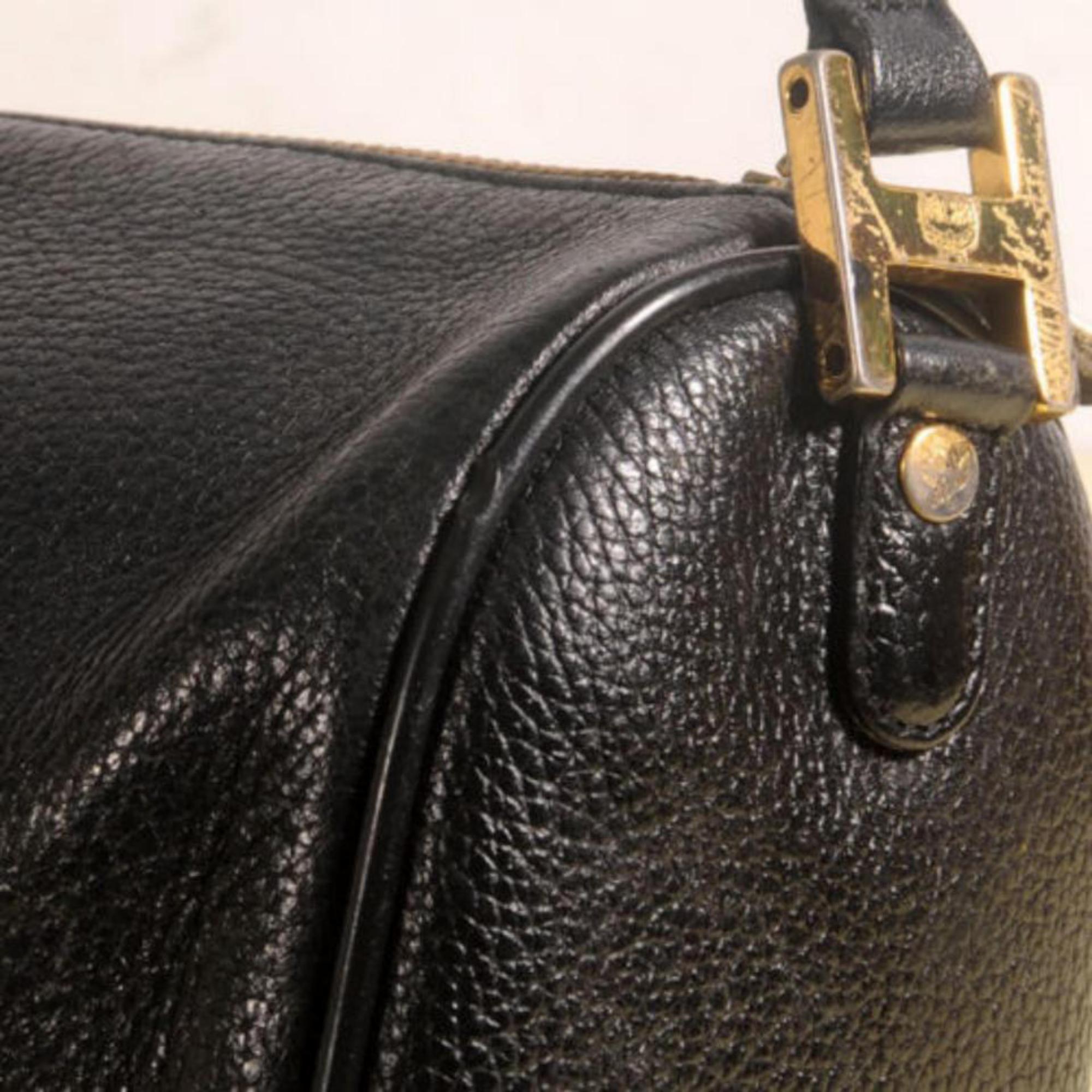 Miu Miu Studded Cyllinder Boston 868837 Black Leather Shoulder Bag For Sale 7