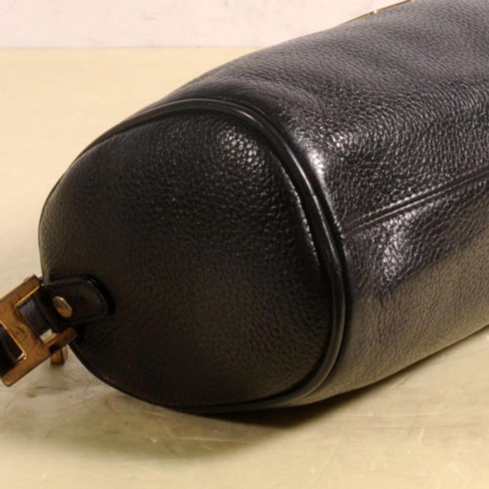 Miu Miu Studded Cyllinder Boston 868837 Black Leather Shoulder Bag 4