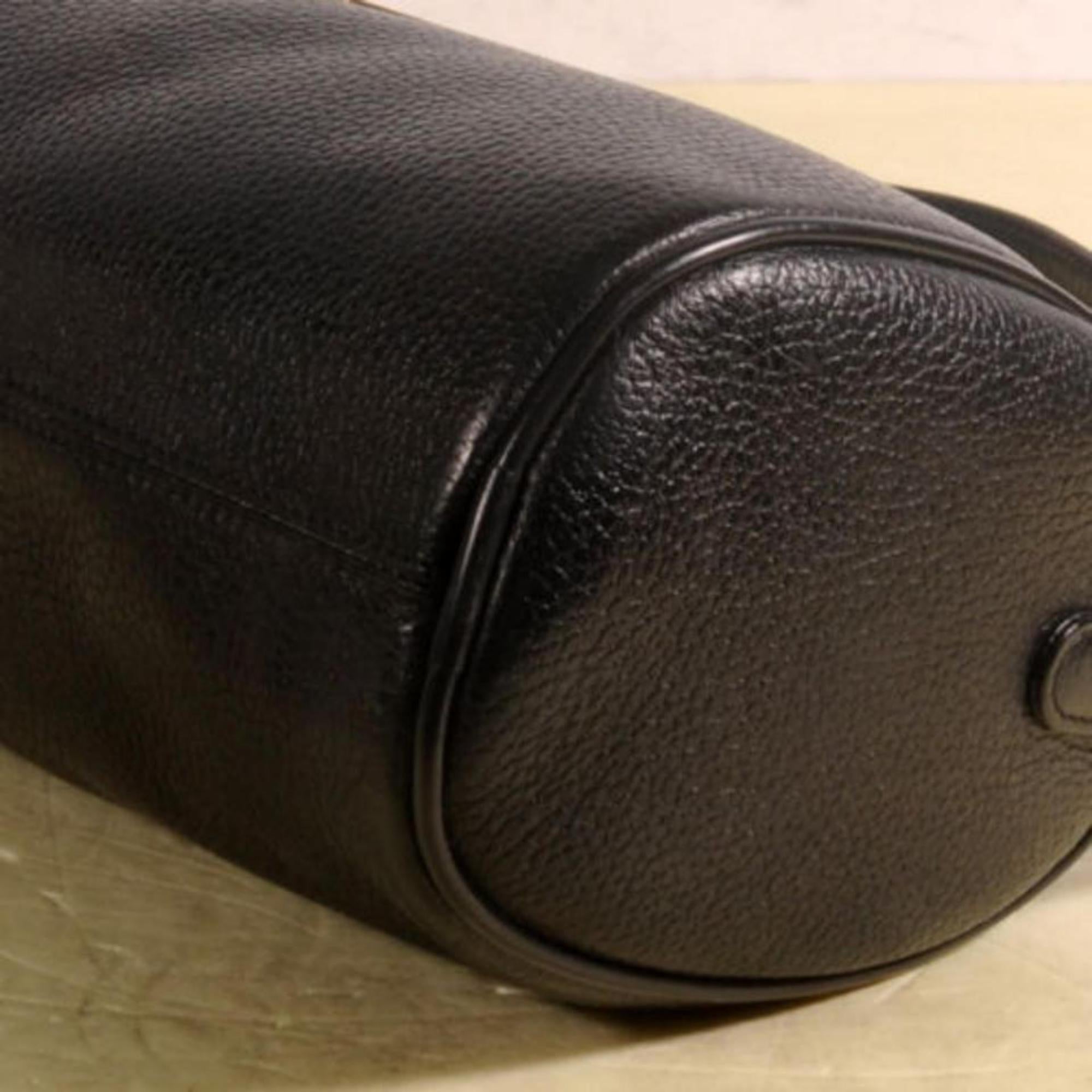 Miu Miu Studded Cyllinder Boston 868837 Black Leather Shoulder Bag For Sale 5