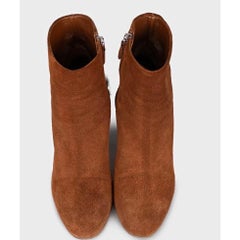 Miu Miu Suede Ankle Boots with Chic Fur Heel, Size 35