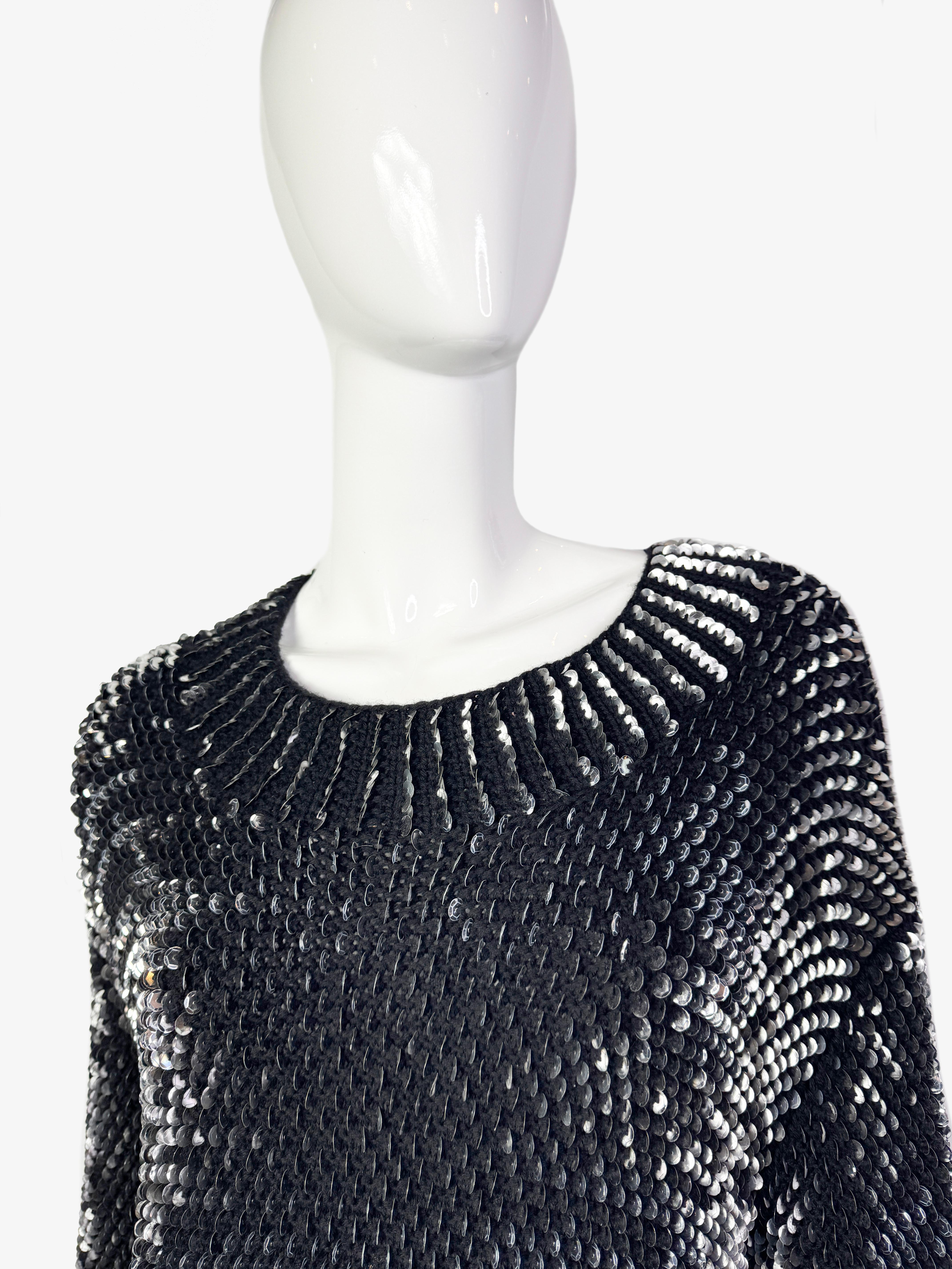 Black Miu Miu sweater with sequins For Sale