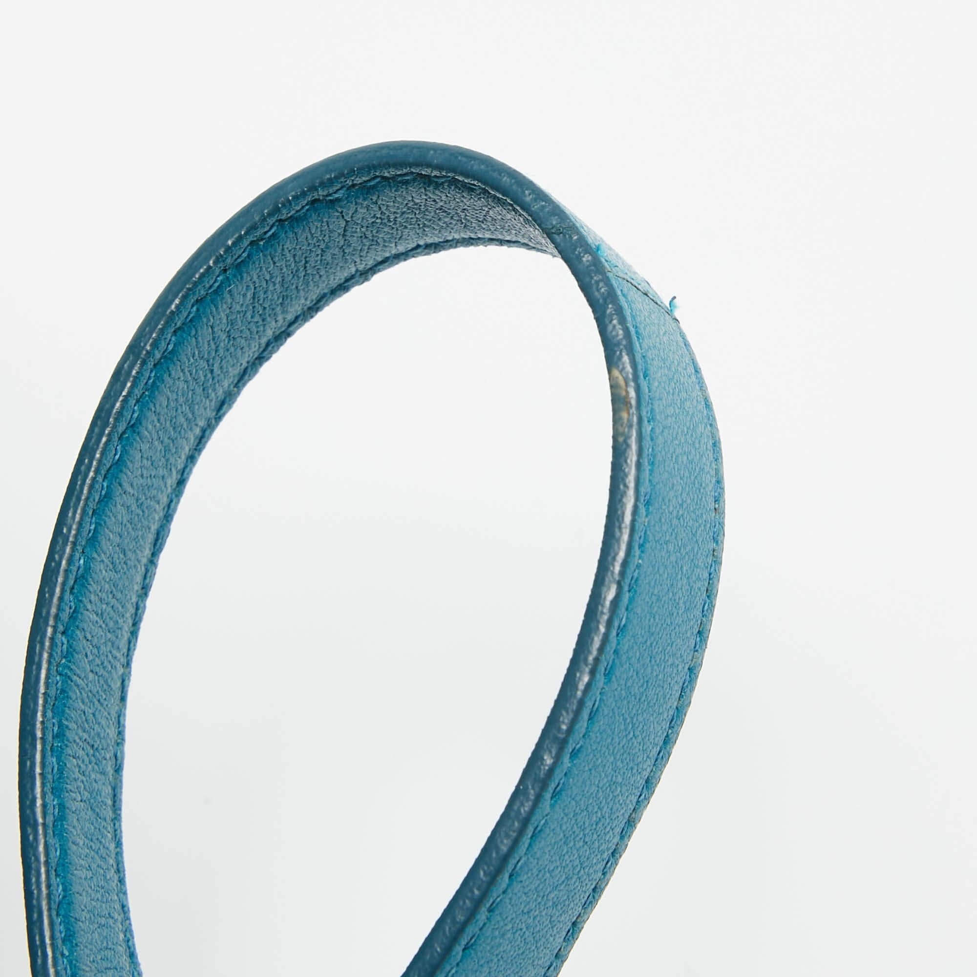 Miu Miu Teal Blue Matelassé Leather Top Zip Tote For Sale 12