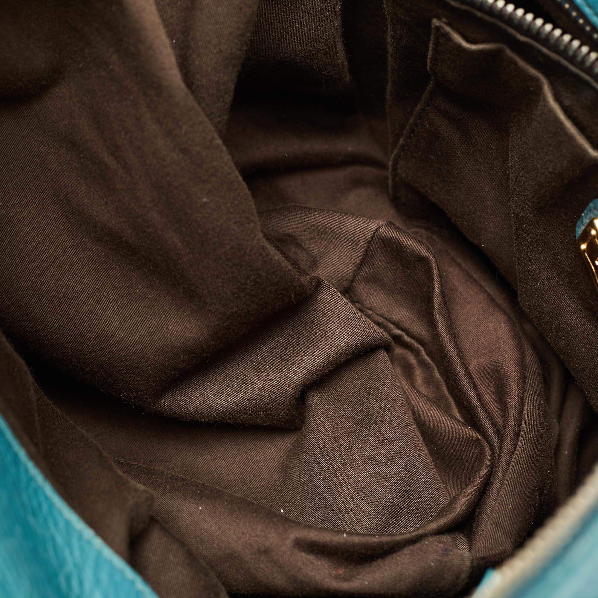 Miu Miu Teal Vitello Leather Bow Bag 5