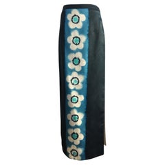 Miu Tie Dye Blume Marine Langer Rock Neu SS 2013