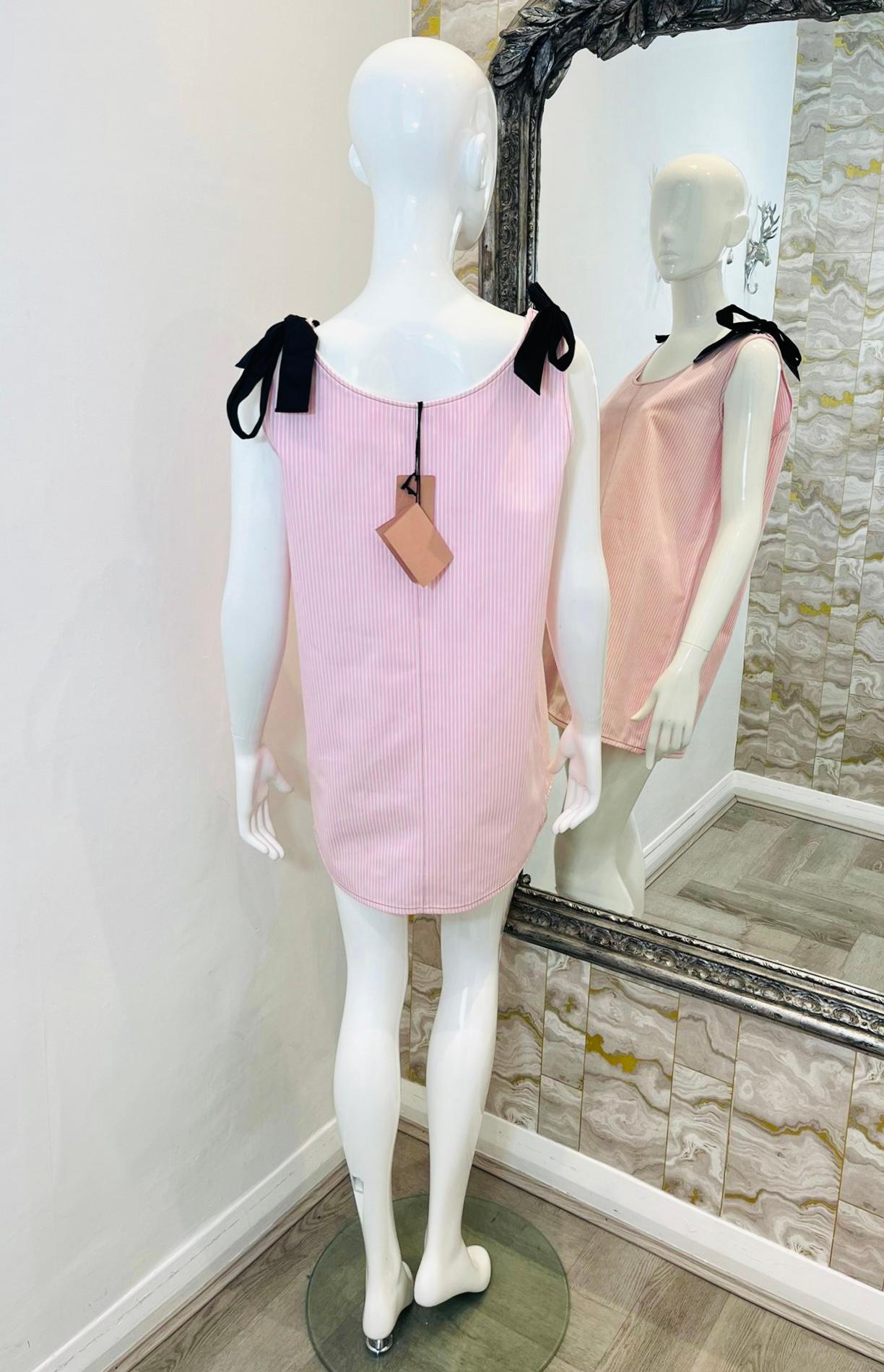 Miu Miu Tie-Shoulder Cotton Dress In New Condition In London, GB