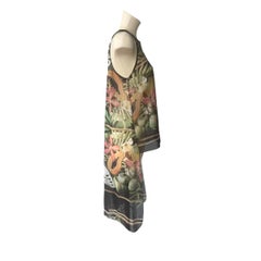 Asymmetrisches Miu Miu-Top aus Seide mit tropischem Print und drapiertem Saum