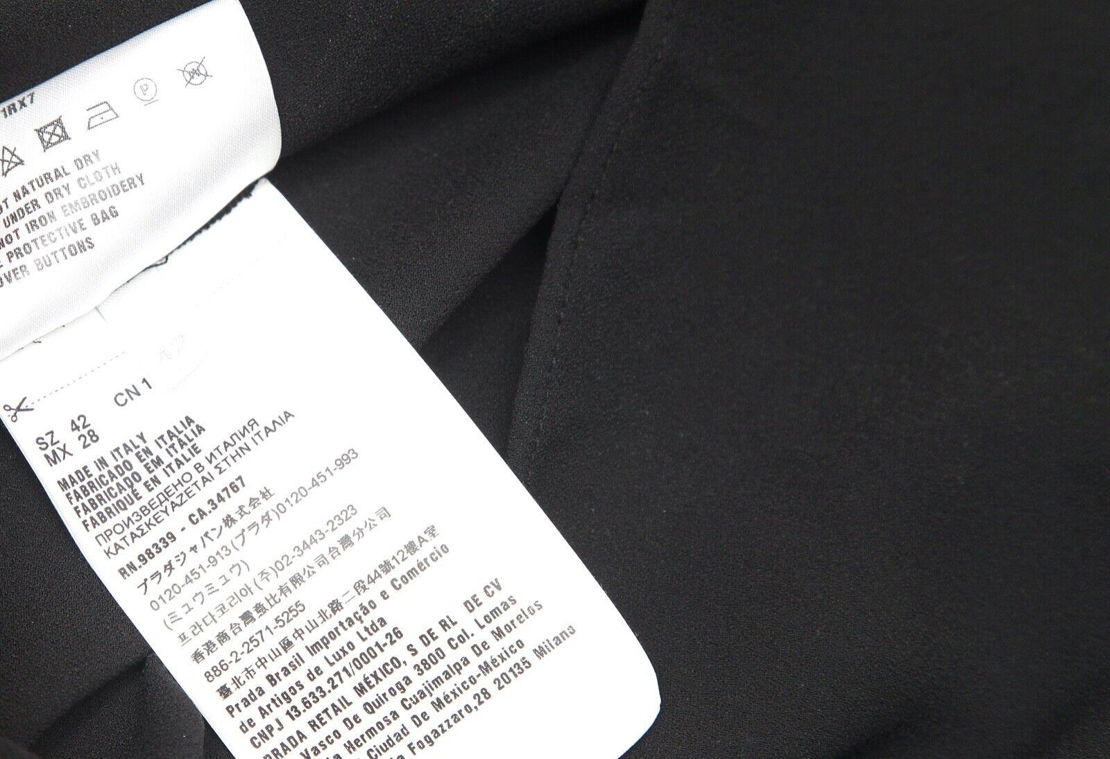 MIU MIU Top Blouse Shirt Sleeveless Black Viscose Tie Sequin Sz 42 NWT For Sale 6