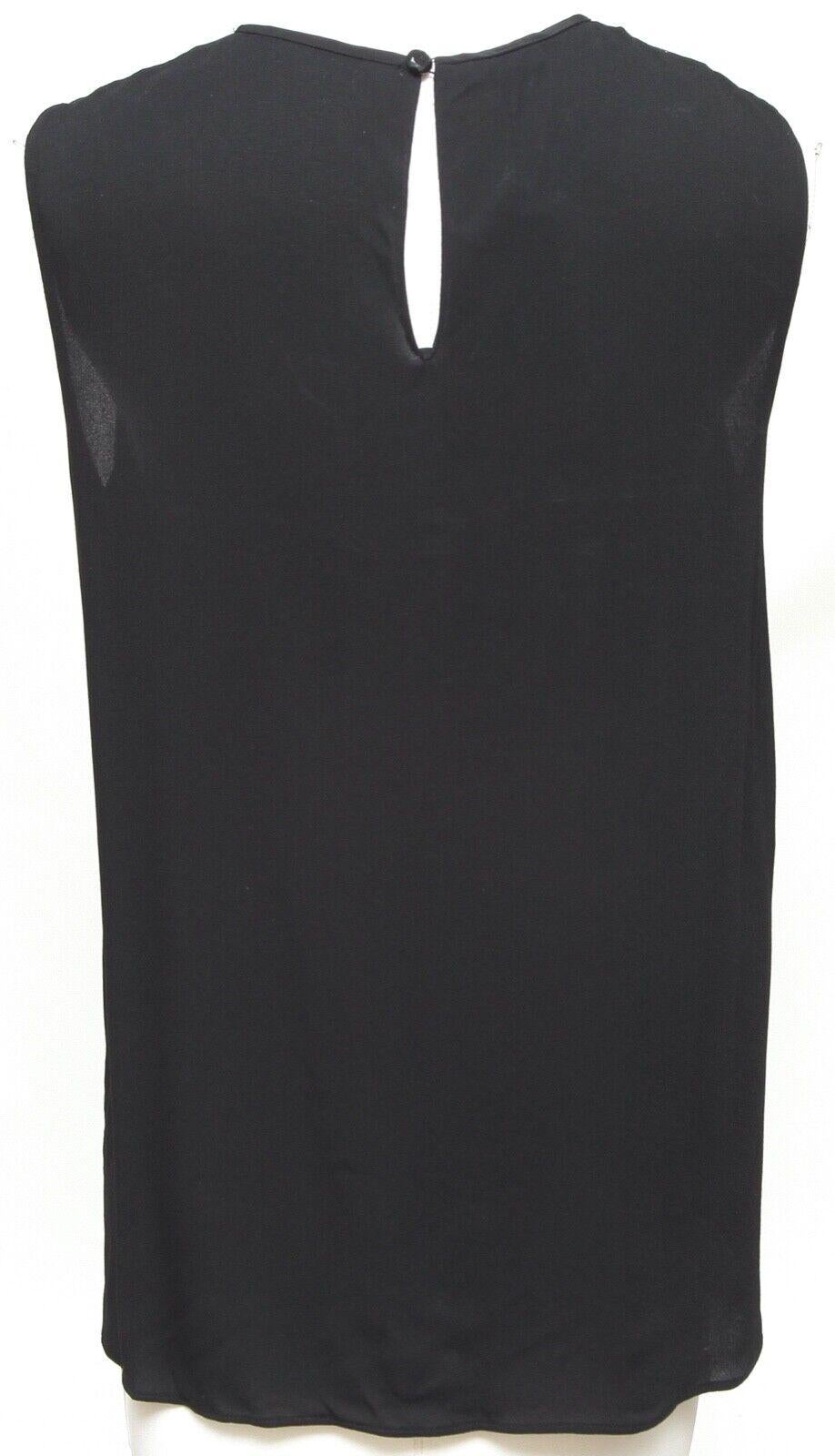 MIU MIU Top Blouse Shirt Sleeveless Black Viscose Tie Sequin Sz 42 NWT For Sale 4