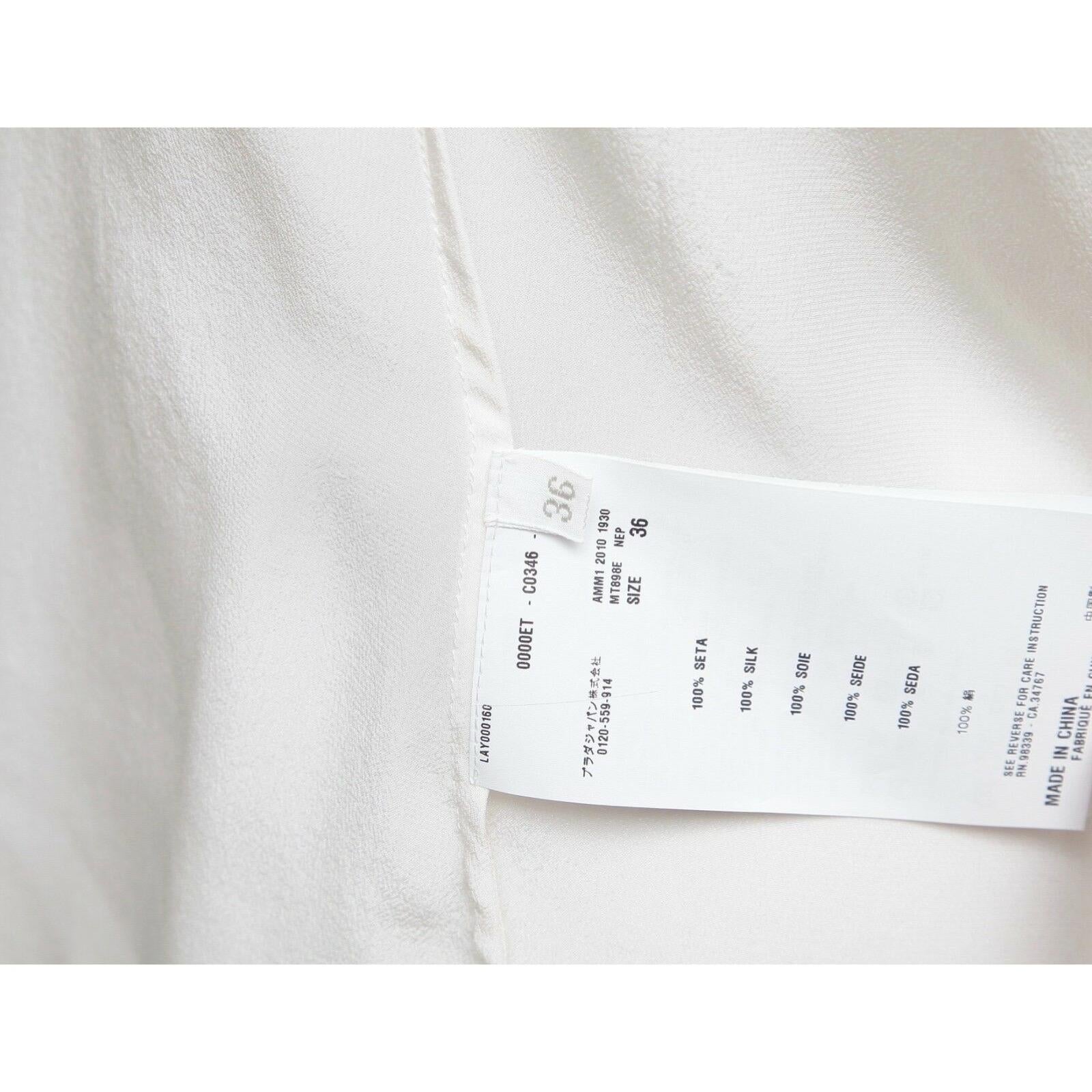 MIU MIU Blouse Top Shirt Sleeveless Silk Ivory Ruffle Sz 36 BNWT For Sale 4
