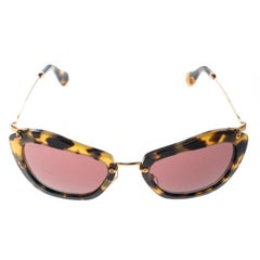 Miu Miu Tortoise/Pink SMU10N Cat Eye Sunglasses