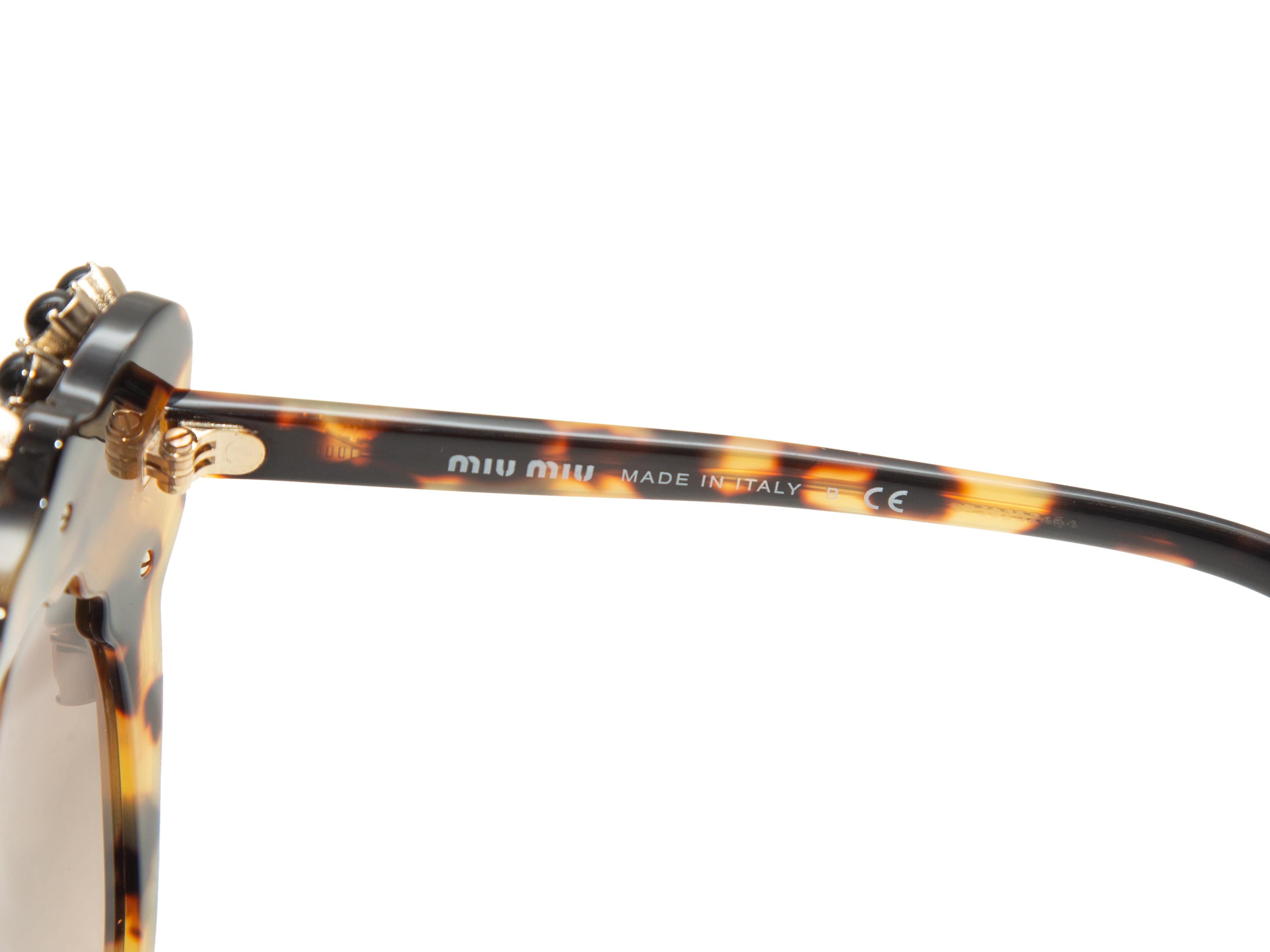 Occhiali da sole Cat Eye impreziositi da tartaruga Miu Miu In condizioni buone a New York, NY