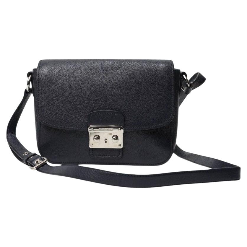 Miu Miu Tracolla Lock Small Granulata Blu