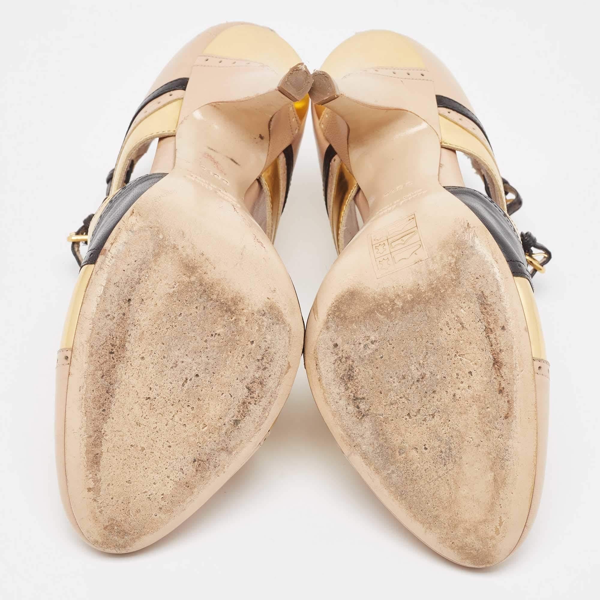 Miu Miu Tricolor Leather Cut Out Pumps Size 38.5 For Sale 1