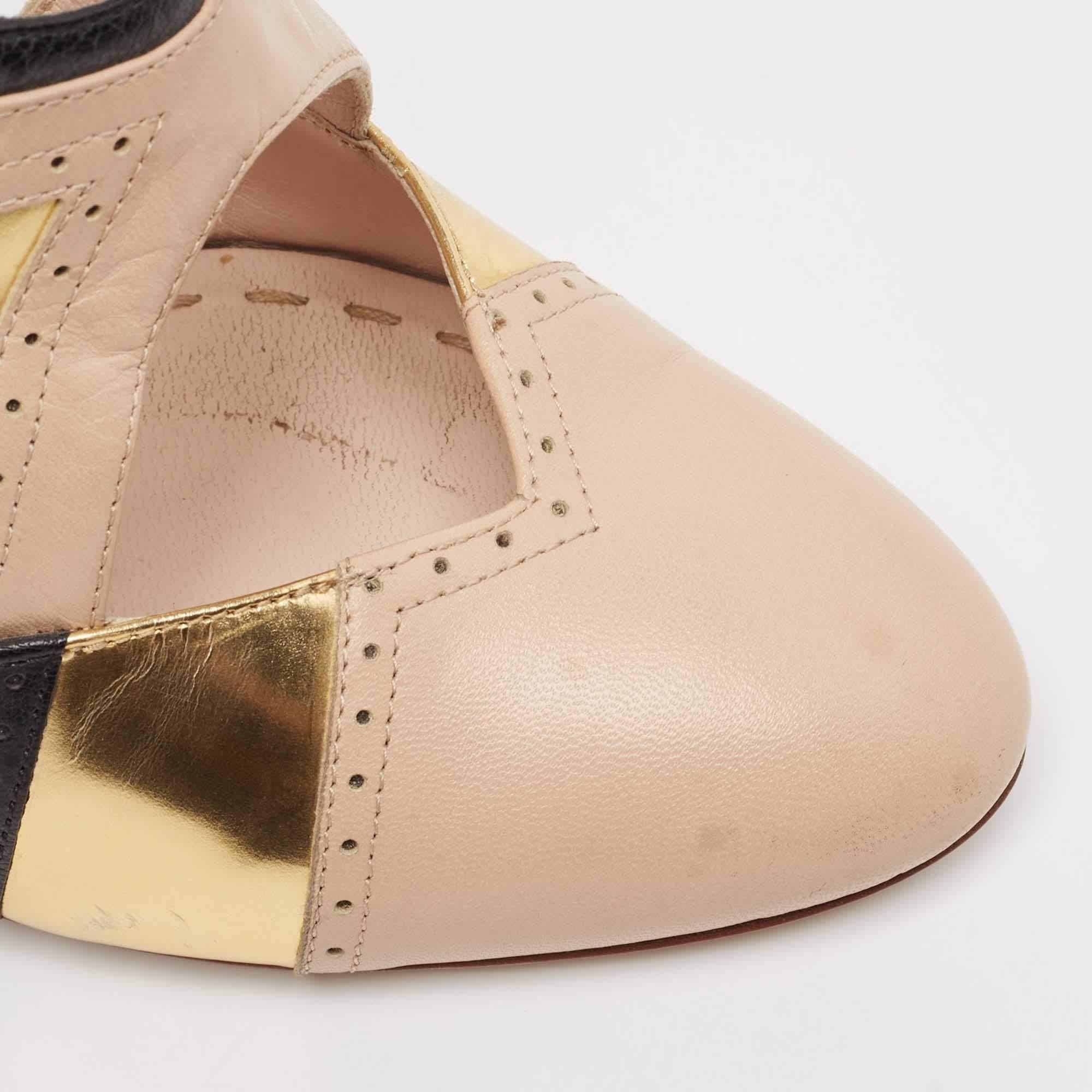 Miu Miu Tricolor Leather Cut Out Pumps Size 38.5 For Sale 2