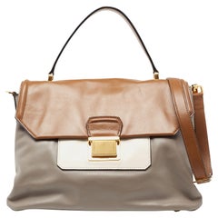 Miu Miu Tricolor Vitello Soft Leather Flap Top Handle Bag