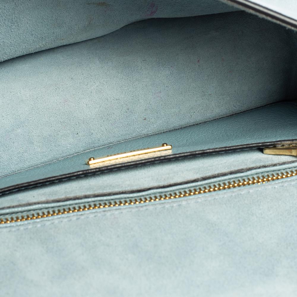 Miu Miu Two Tone Blue Leather Crystal Embellished Flap Top Handle Bag 1