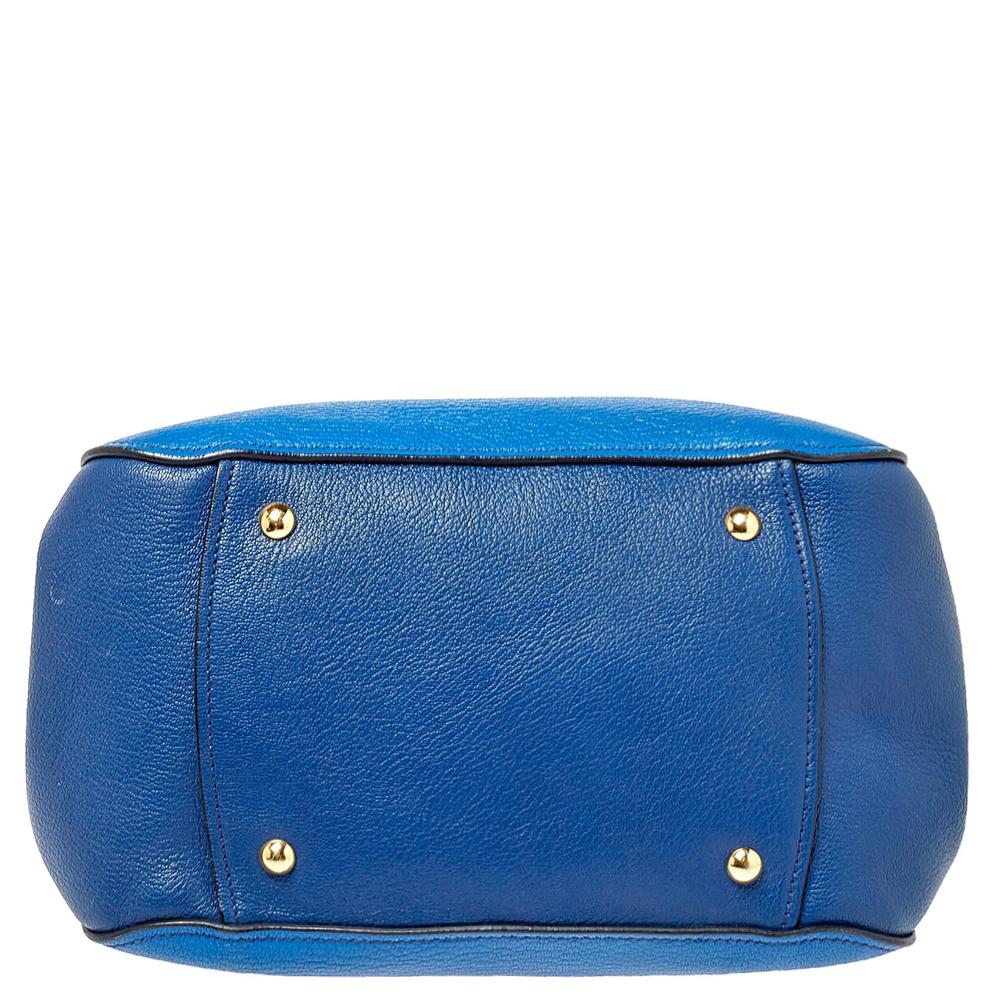 Miu Miu Zweifarbig Blau Madras Leder Doktor Satchel 6
