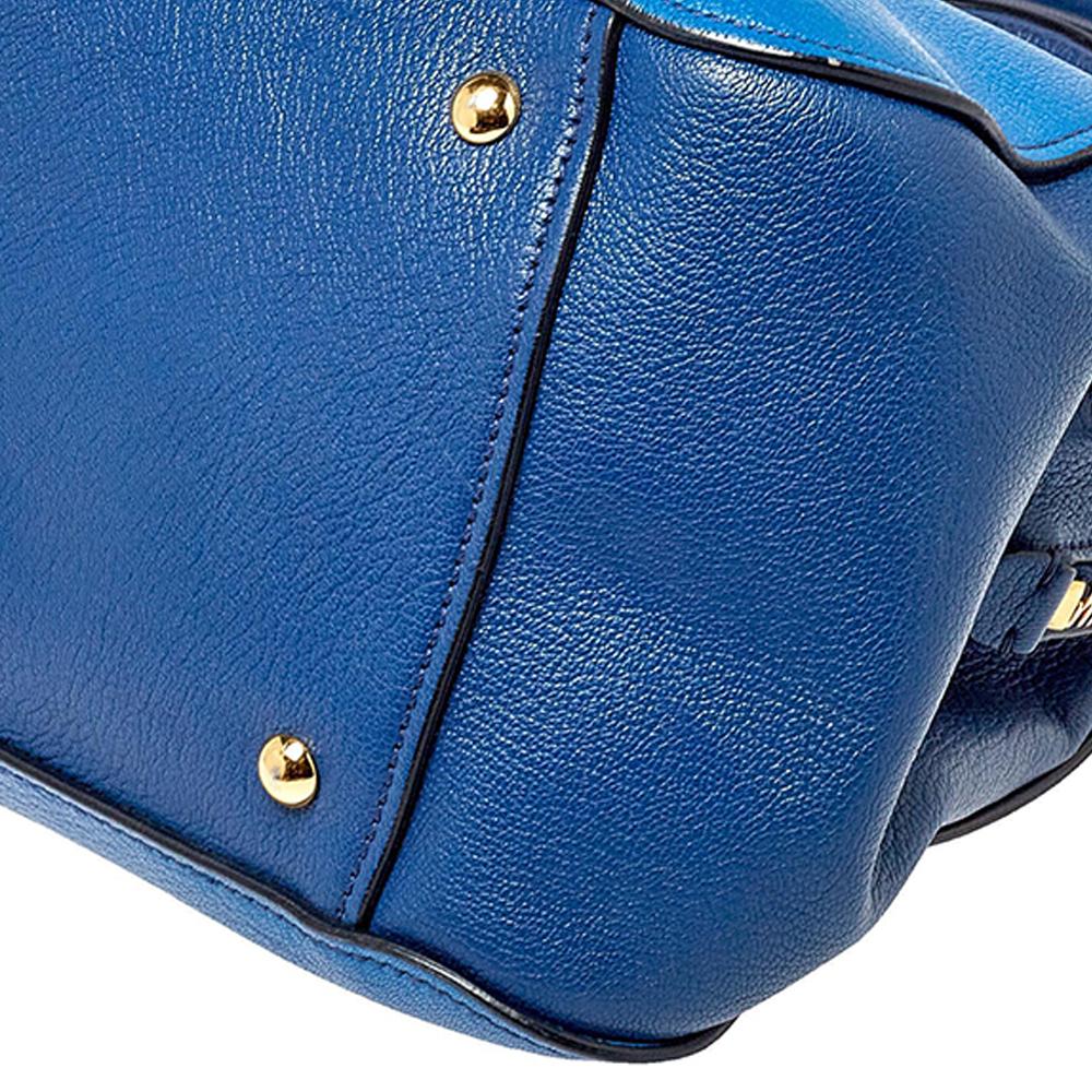 Miu Miu Zweifarbig Blau Madras Leder Doktor Satchel 2
