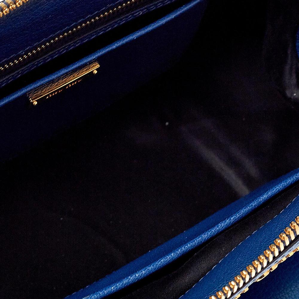 Miu Miu Zweifarbig Blau Madras Leder Doktor Satchel 4