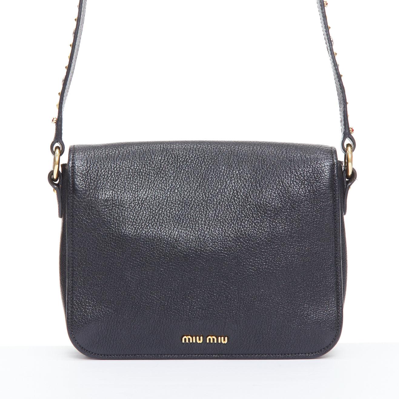 De las mujeres MIU MIU Colección San Valentín Bolso bandolera de piel con tachuelas de strass y corazón en venta