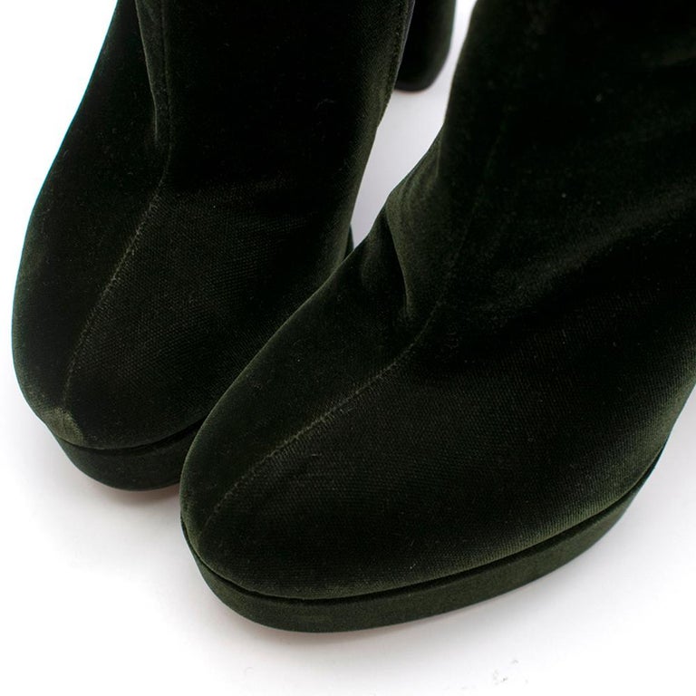 træt Velkendt Temerity Miu Miu Velvet Platform Ankle Boots 36 UK 3 at 1stDibs | mestve, velvet  green boots