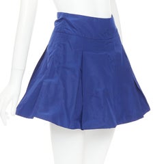 MIU MIU Vintage 2006 blue nylon box pleat A-line high waisted mini skirt IT38 XS