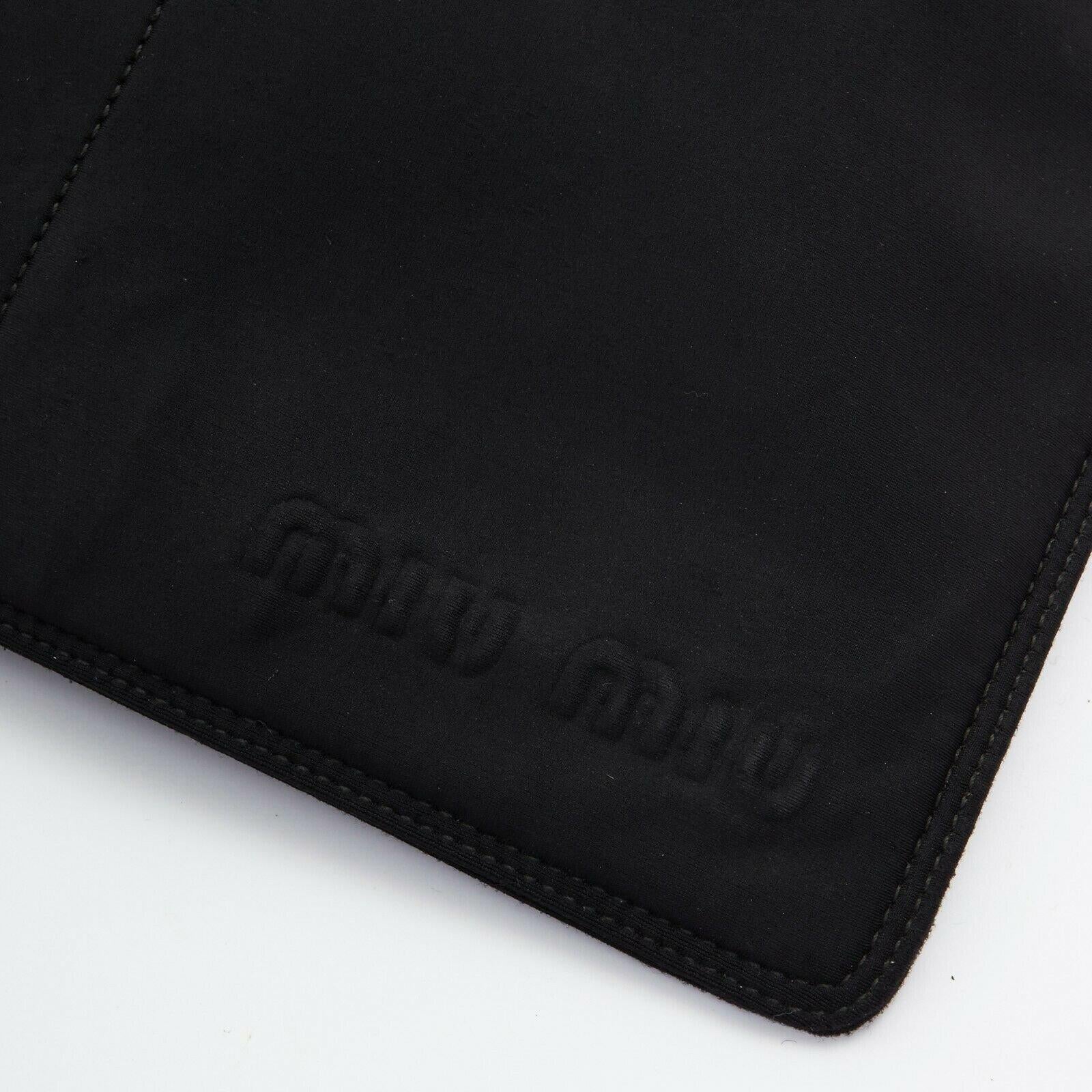 Black MIU MIU Vintage black cotton dual pocket zip crossbody buckle belted harness bag