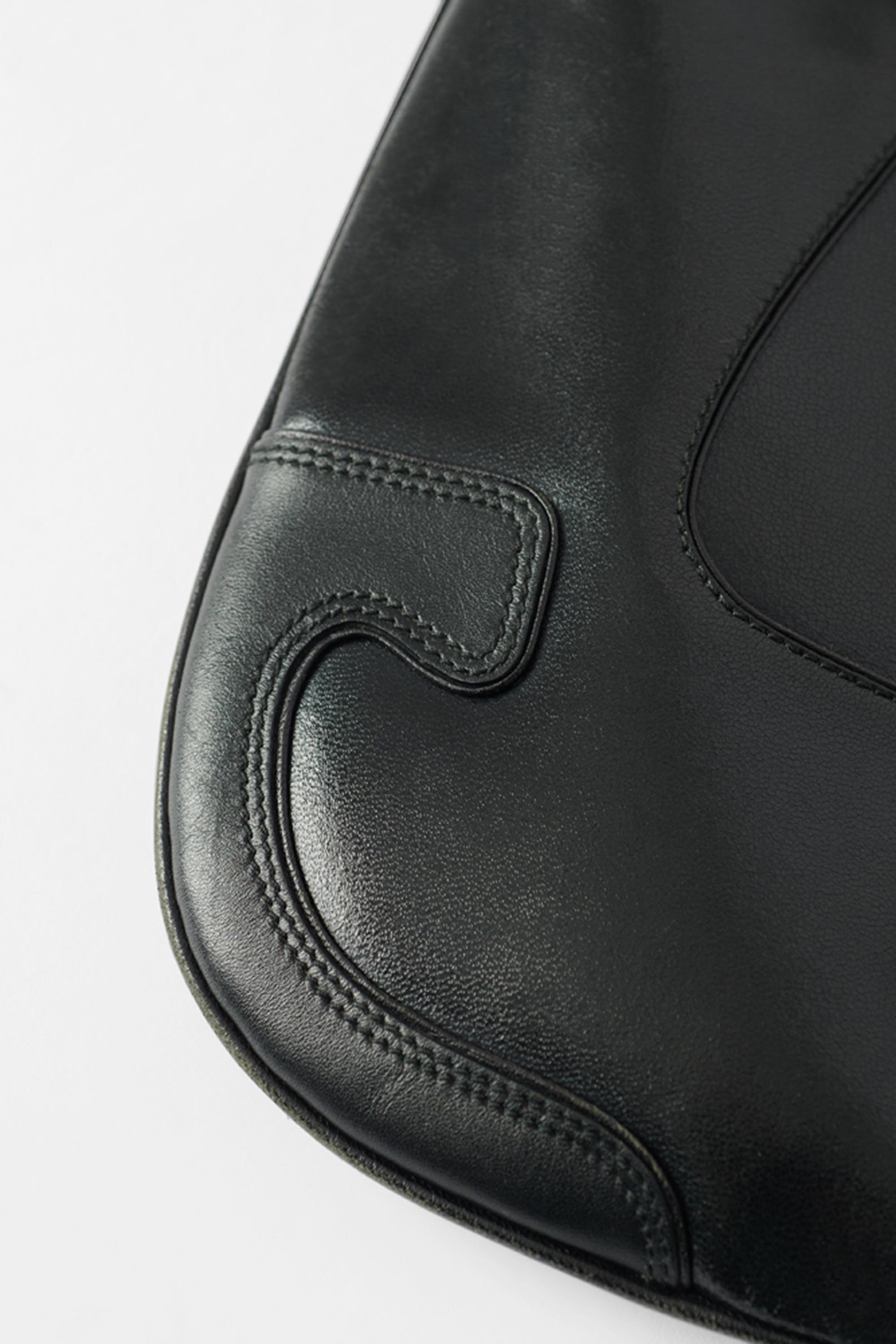 Miu Miu Vintage Black Leather & Neoprene Perforated Bag 2