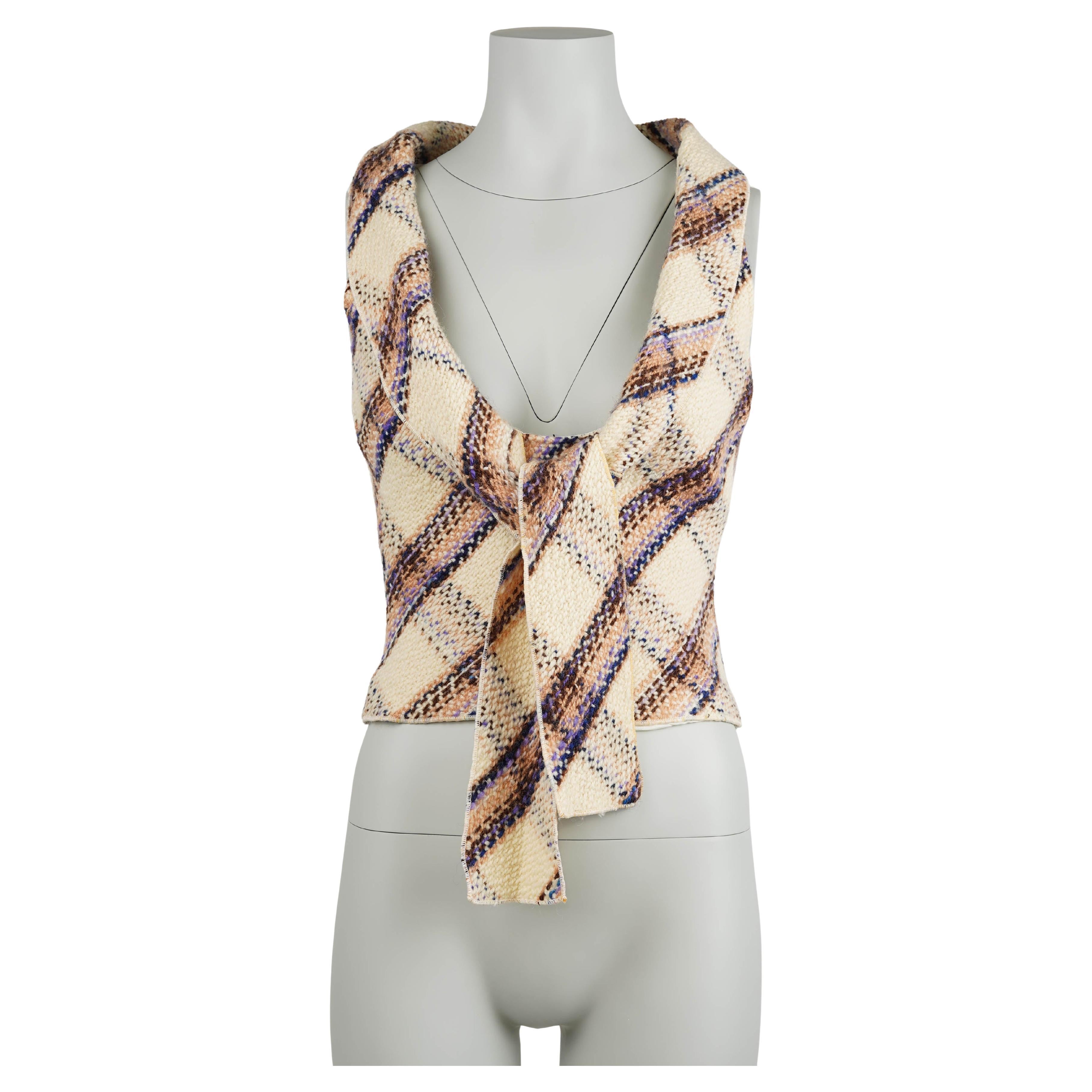 Miu Miu Vintage Fall/Winter 2000 Virgin Wool Sculptural Runway Top IT42 en vente