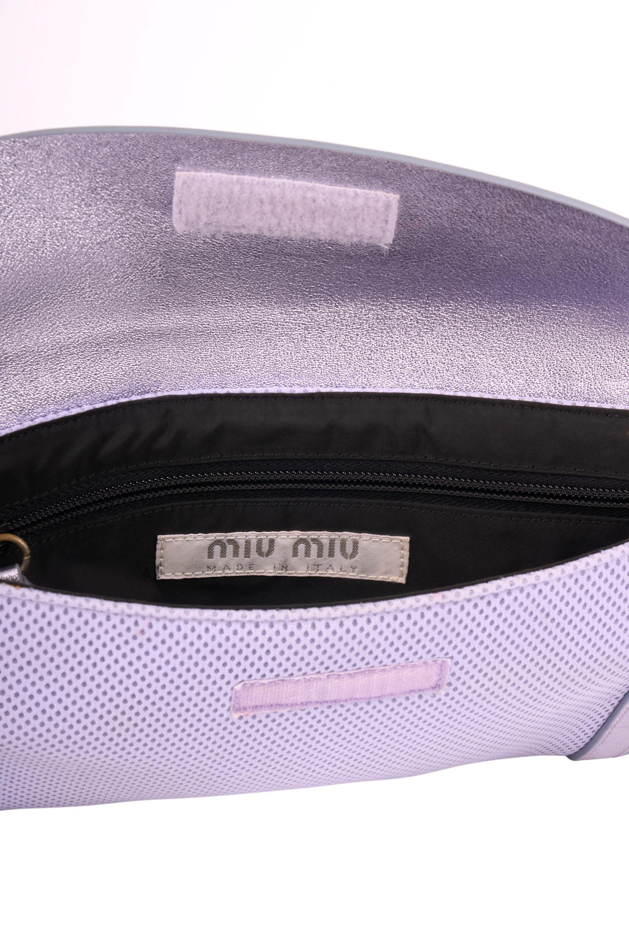 Miu Miu Vintage S/S 1999 Lilac Metallic Mesh Bag In Excellent Condition For Sale In London, GB