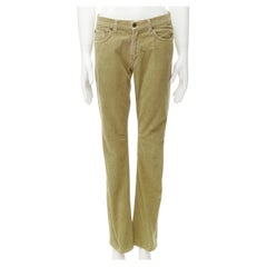 MIU MIU Vintage Velluto khaki cotton corduroy straight leg casual pants 29"