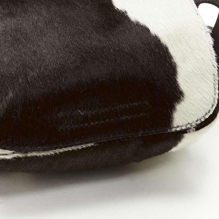 MIU MIU Vintage Y2K brown white cow print horsehair crossbody bag 4