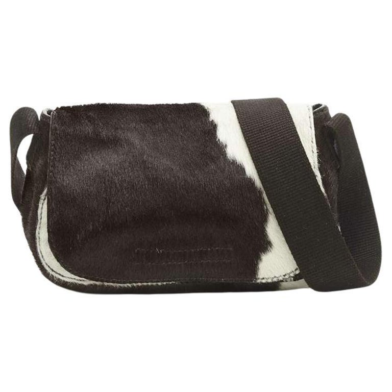 MIU MIU Vintage Y2K brown white cow print horsehair crossbody bag For