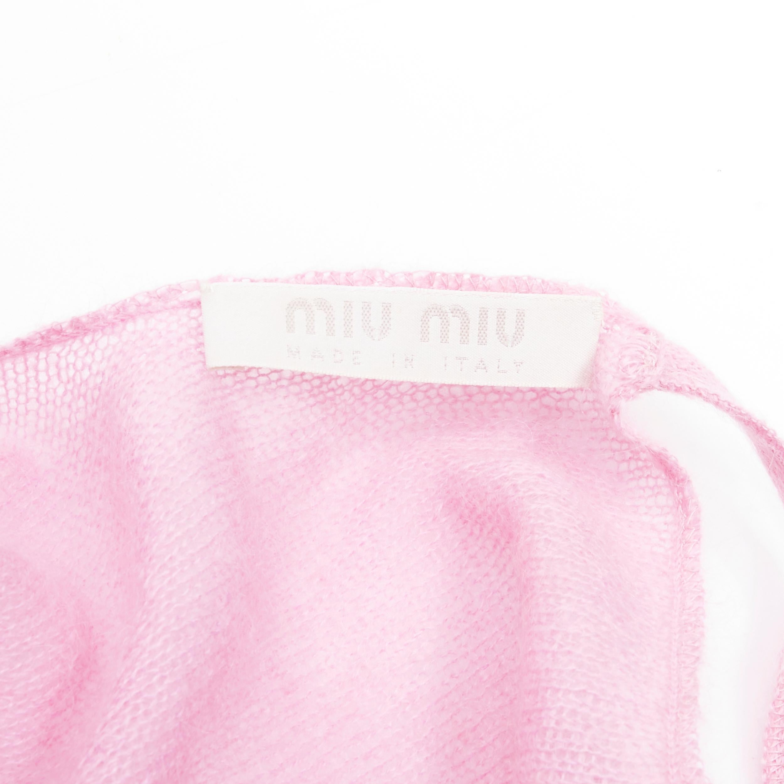 MIU MIU Vintage Y2K pink fine wool knit minimal camisole IT38 XS 3