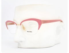 Miu Miu VMU 50L 52-17 LA9-101  140 Optical Semi Rimless Gold/ Pink Eyeglasses