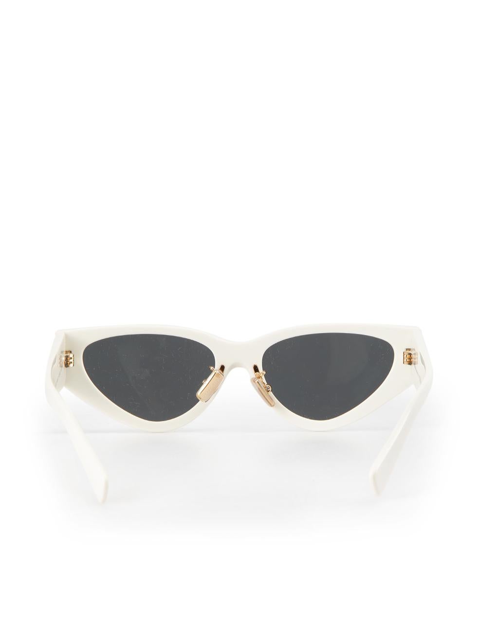 Women's Miu Miu White Cat Eye Logo Sunglasses