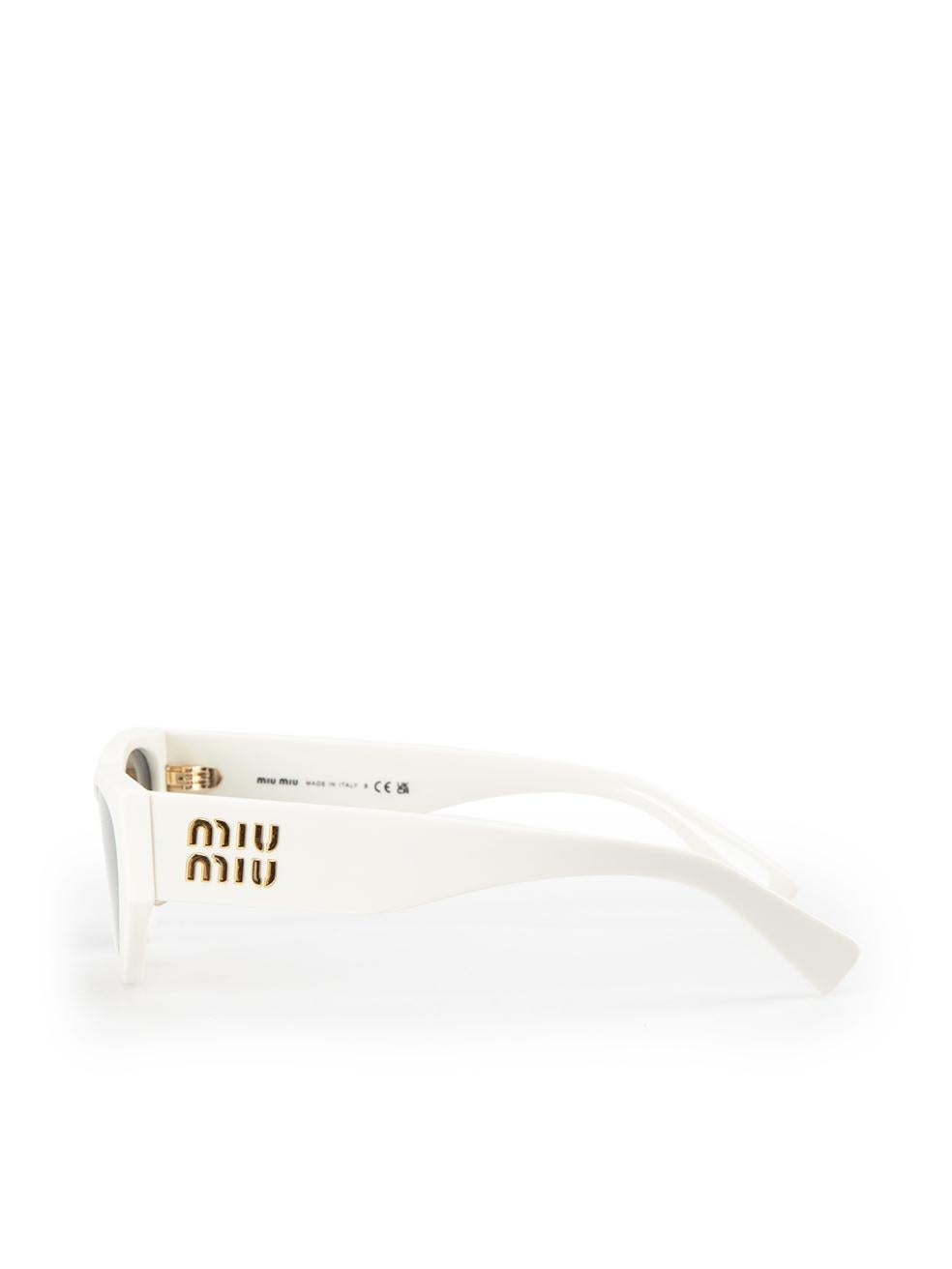 Miu Miu White Cat Eye Logo Sunglasses 1