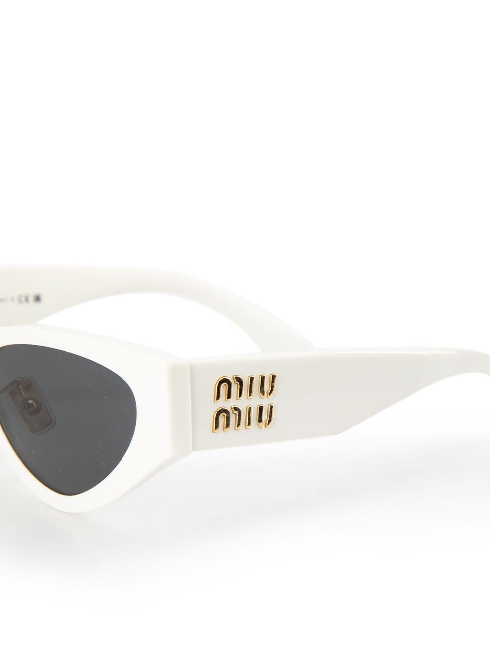 Miu Miu White Cat Eye Logo Sunglasses 2