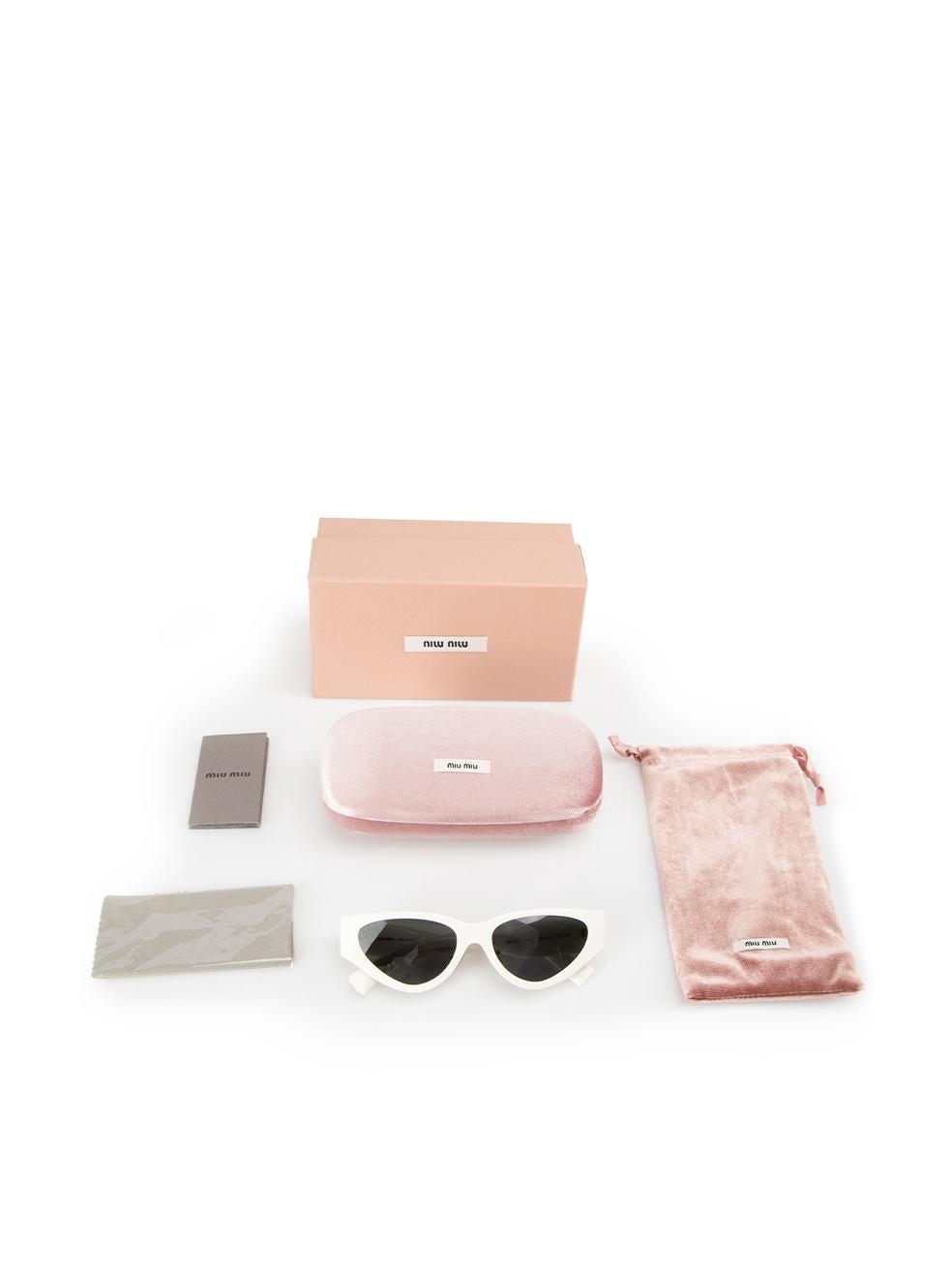 Miu Miu White Cat Eye Logo Sunglasses 3