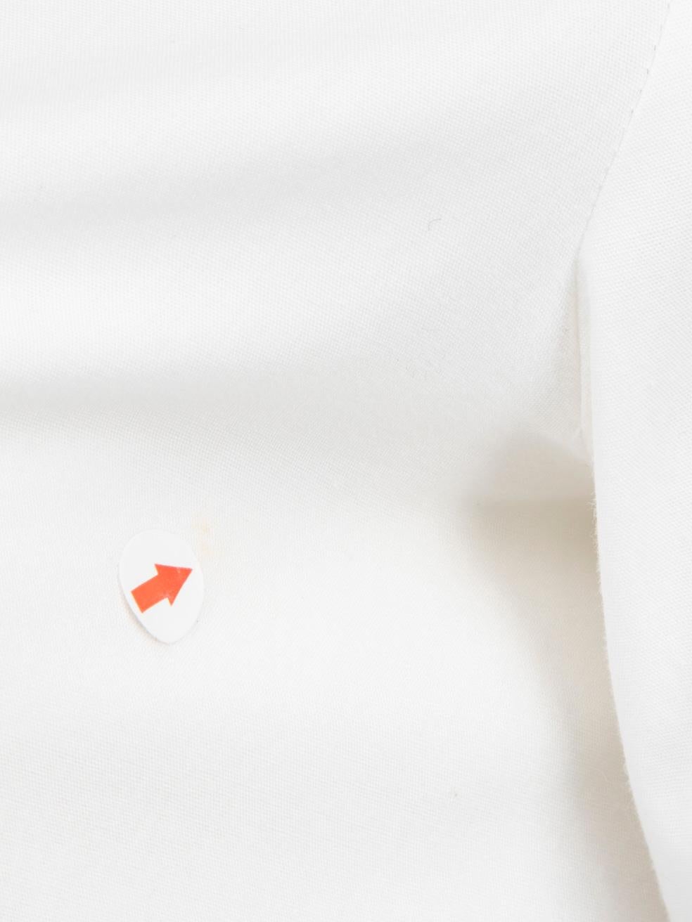 Miu Miu White Cotton Embroidered Collar Shirt Size S For Sale 2