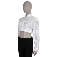 MIU MIU weiß Baumwolle FLORAL CROPPED BUTTON-UP Hemd XS