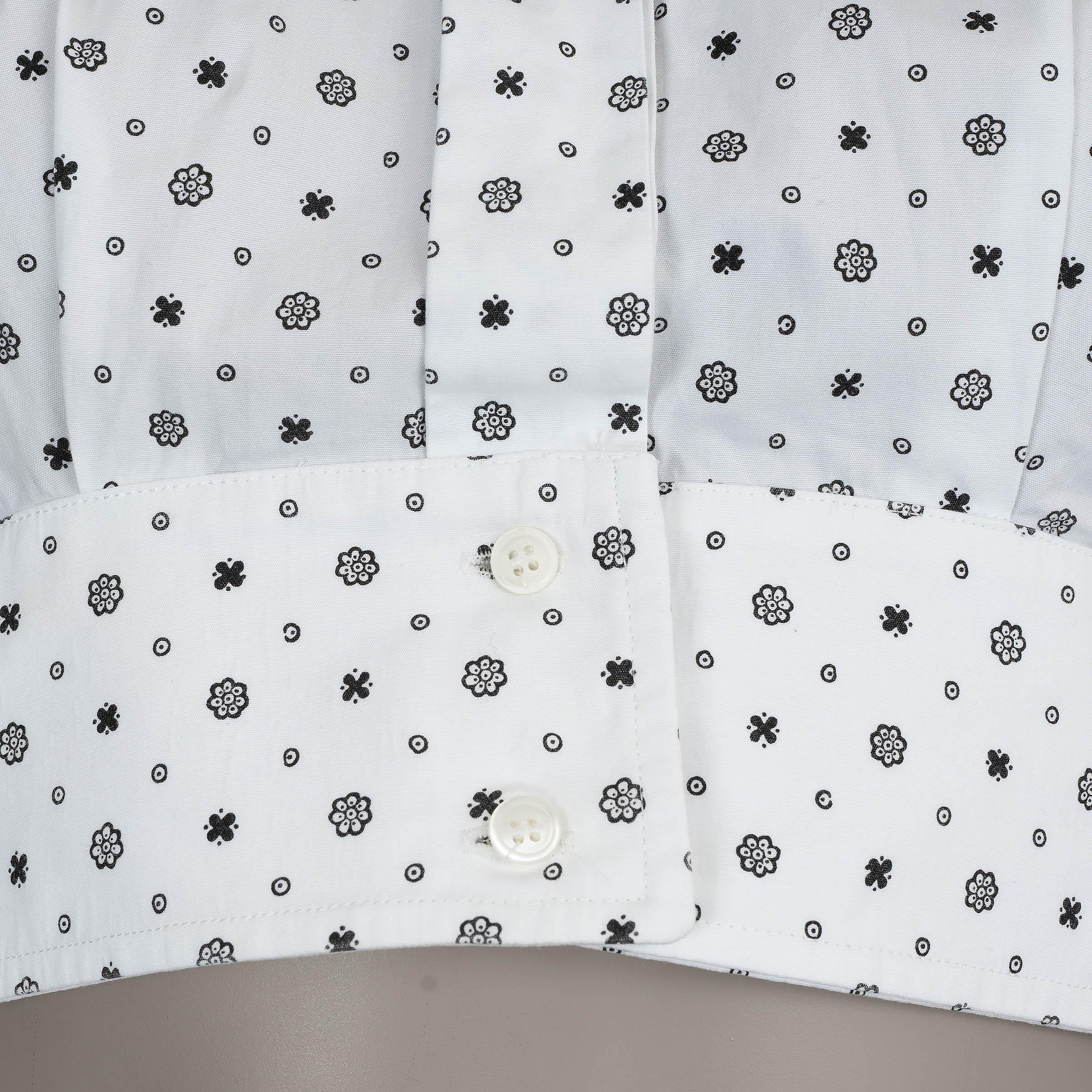 MIU MIU white cotton FLORAL CROPPED BUTTON-UP Shirt XS For Sale 1