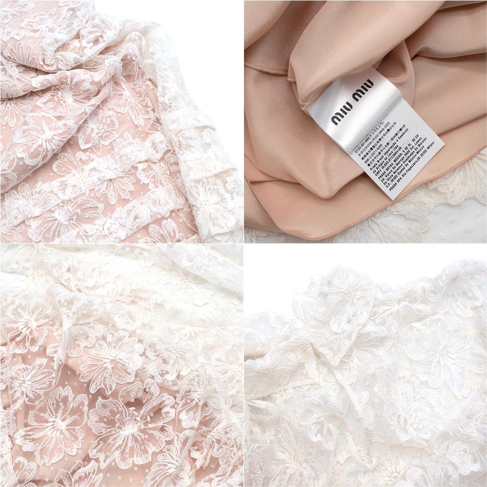 Miu Miu White Floral Lace Sleeveless Dress - Us Size 6 For Sale 2