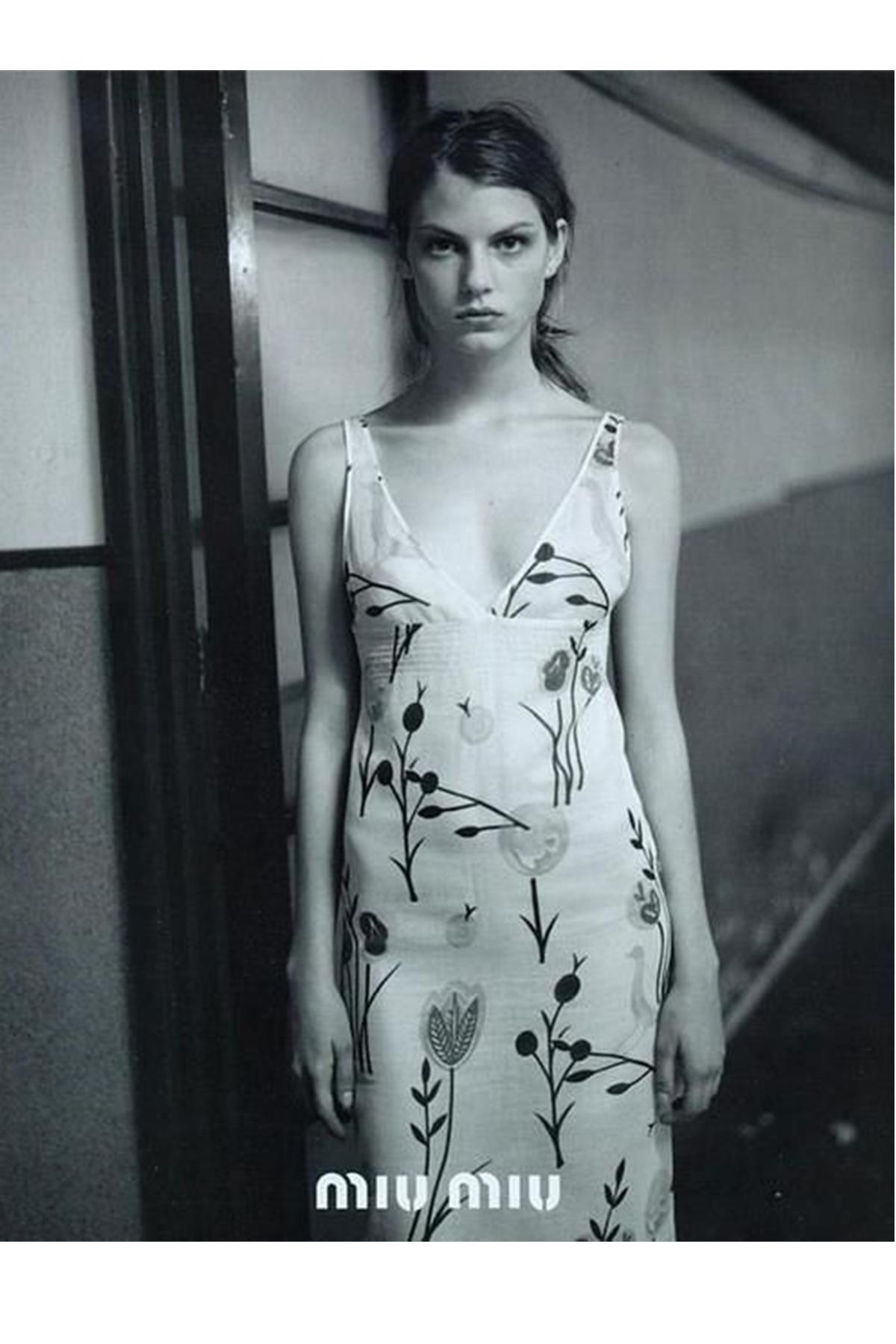 Miu Miu White Floral Printed Slip Dress SS 1997 1