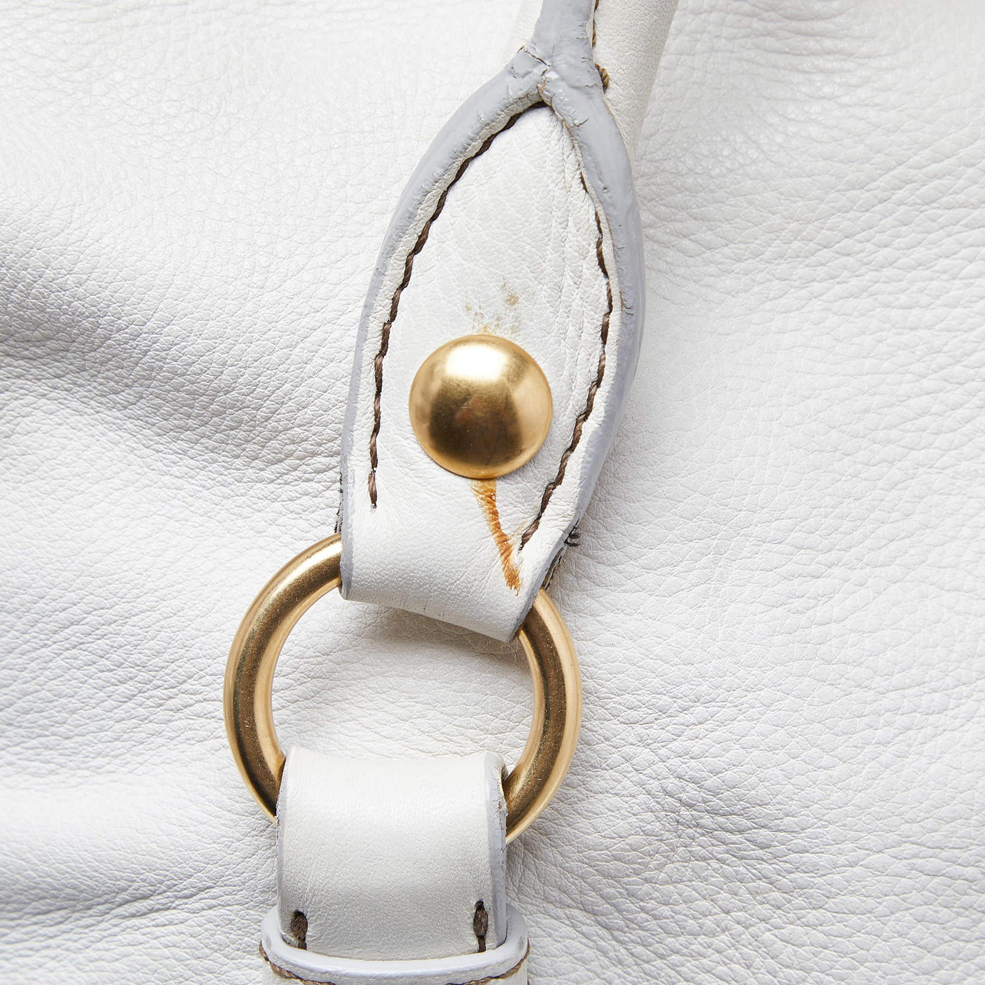 Miu Miu White Leather Fold Over Bow Bag 2