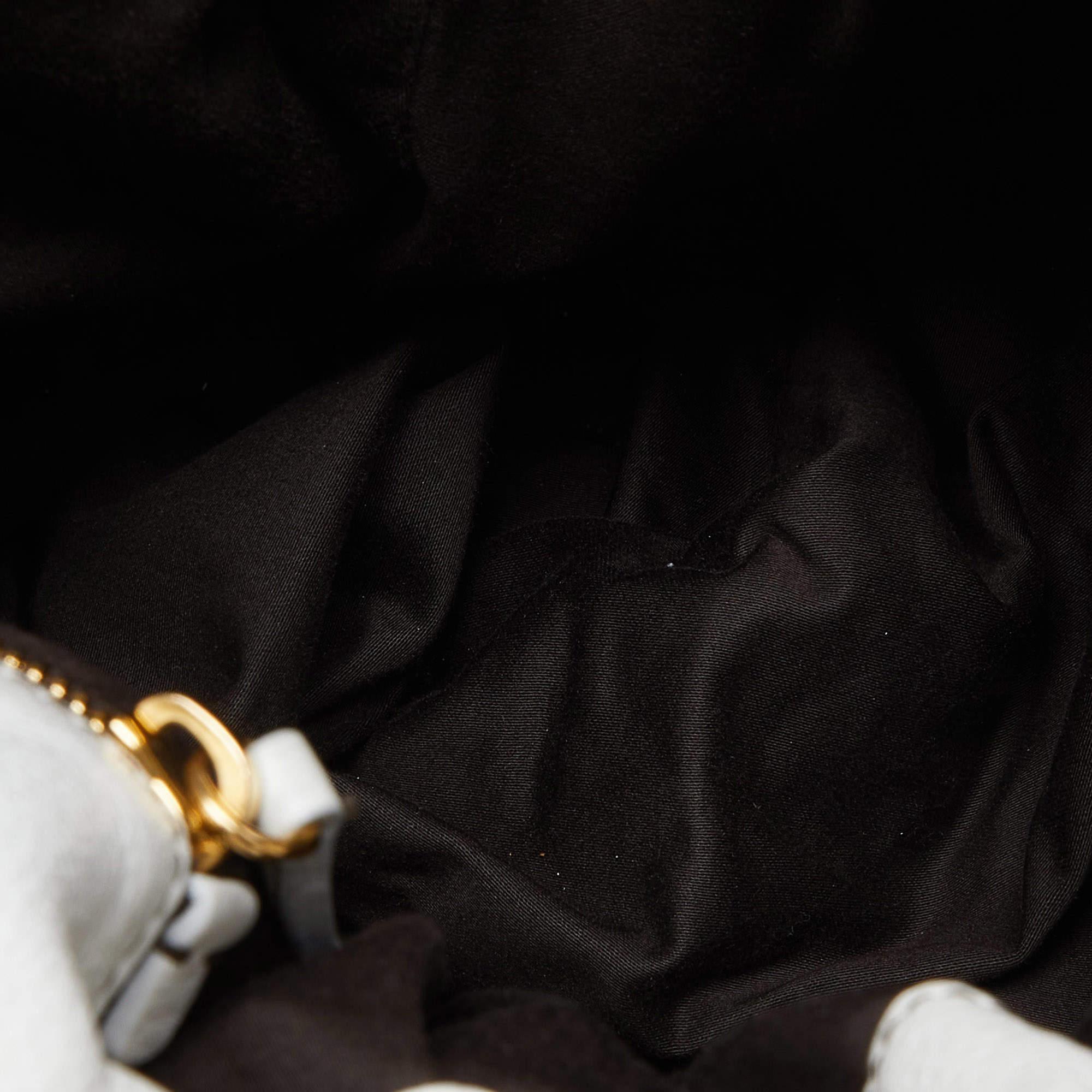 Miu Miu White Leather Fold Over Bow Bag For Sale 4