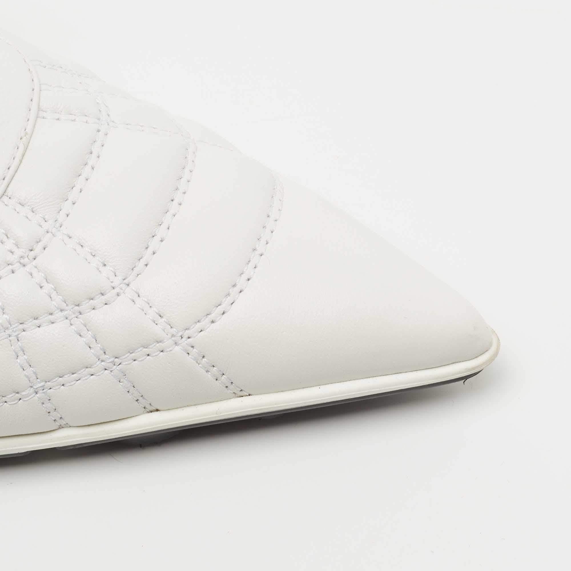 Miu Miu White Leather Pointed Toe Sneaker Pumps Size 40 3