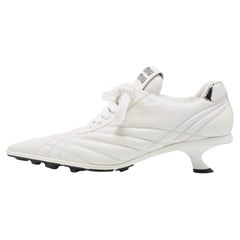 Miu Miu White Leather Pointed Toe Sneaker Pumps Size 40