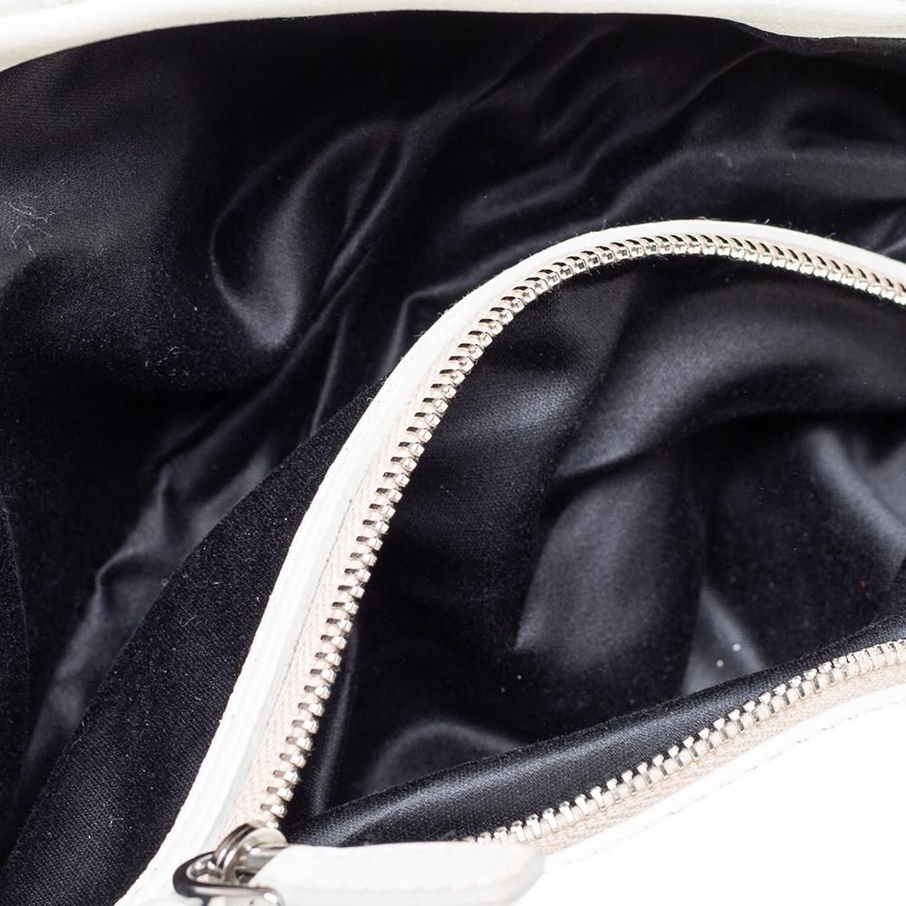 Miu Miu White Matelasse Leather Crystal Shoulder Bag 3